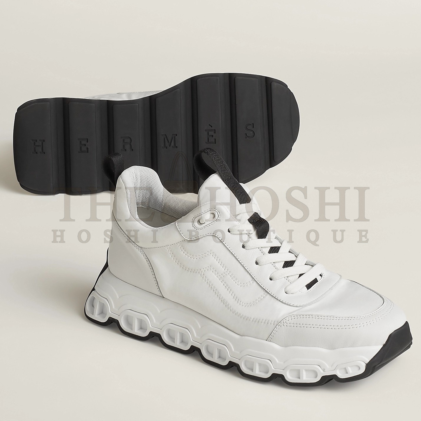 H**me5 Men's Impulse Sneakers in White Fabric and Leather Master Quality