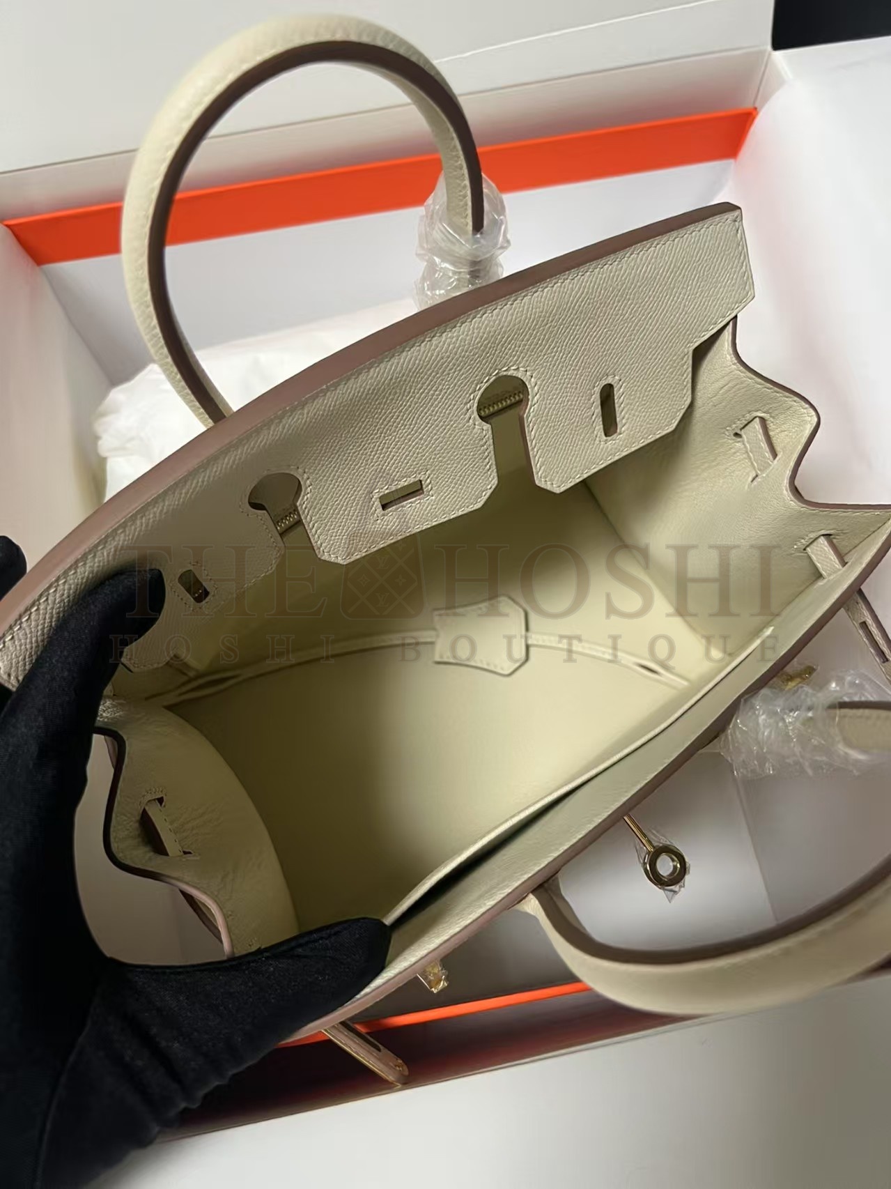 H**me5 Cream Birkin 25cm Epsom Handmade Bag Master Quality