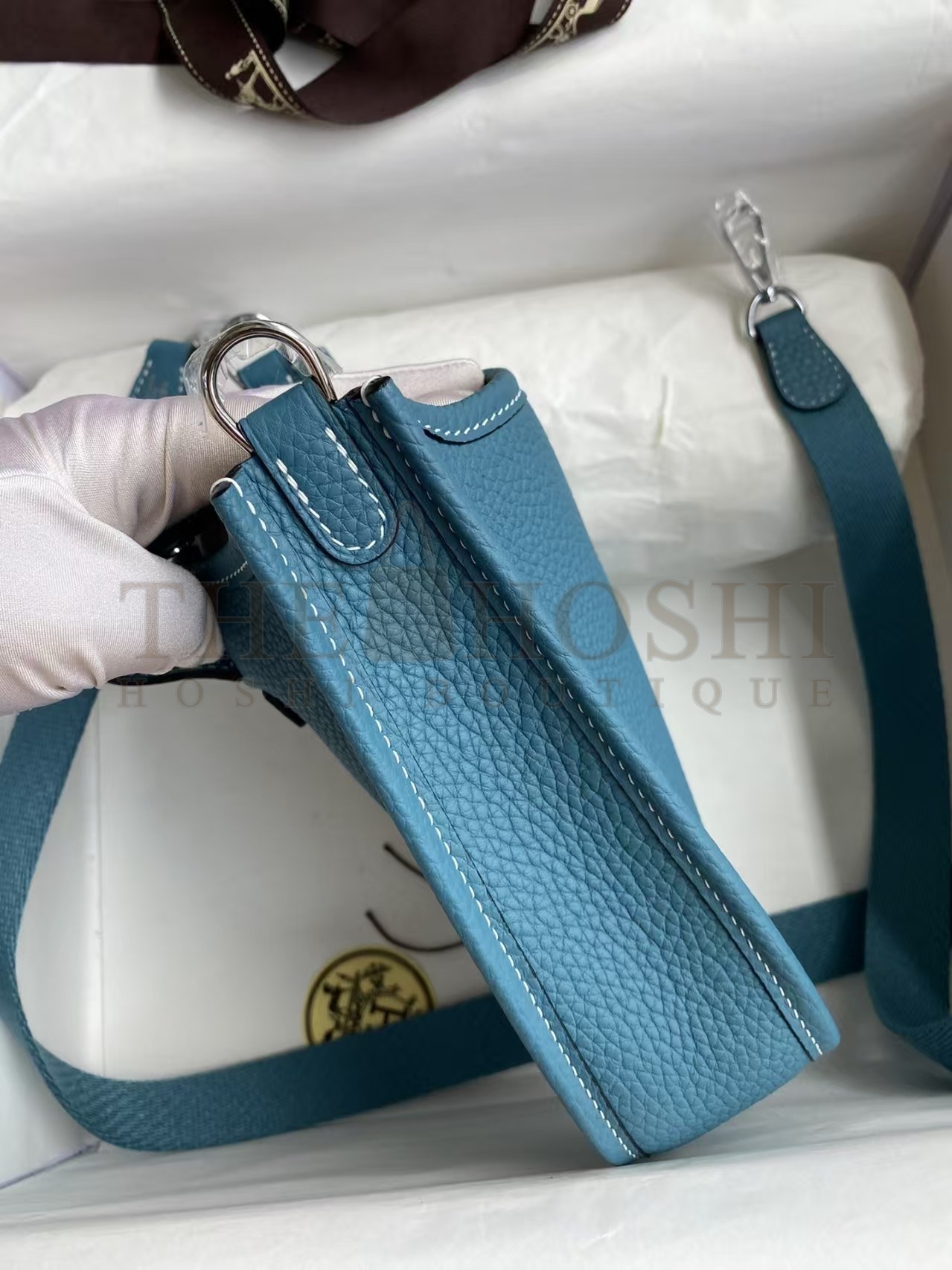 H**me5 Evelyne III TPM Bag In blue Clemence Leather Master Quality