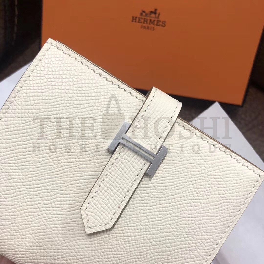 H**me5 Bearn Compact Wallet In White Epsom Leather Master Quality