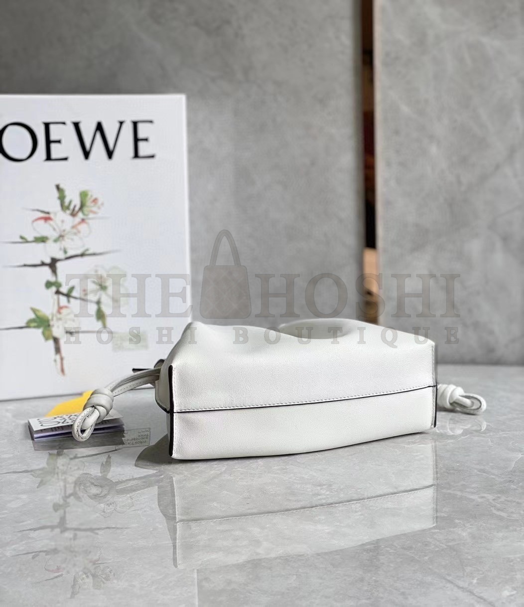 L0ew* Flamenco Mini Clutch In White Nappa Leather Master Quality