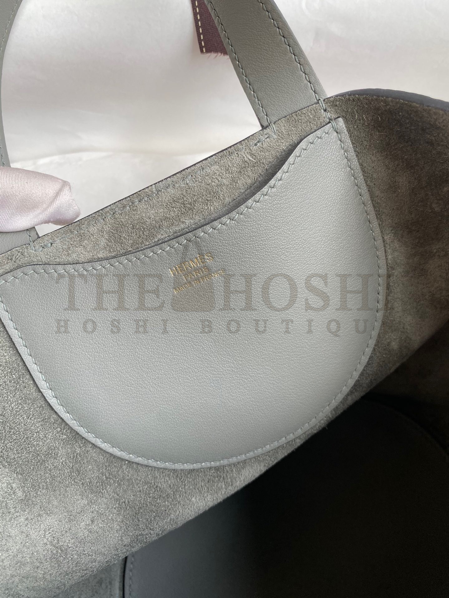 H**me5 In The Loop 18 Handmade Bag in Gris Meyer Clemence Leather Master Quality