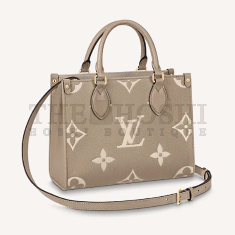 L0vis Vvtt0n LV Women Onthego Tote Beige Embossed Grained Cowhide Leather MM M45494 (35 x 27 x 14 cm）BB M47054 (18 x 15 x 8.5 cm) Master Quality