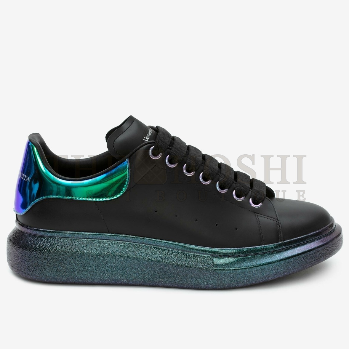 A1exa*der Mcqv*en Men's Black Oversized Sneakers With Iridescent Heel Master Quality