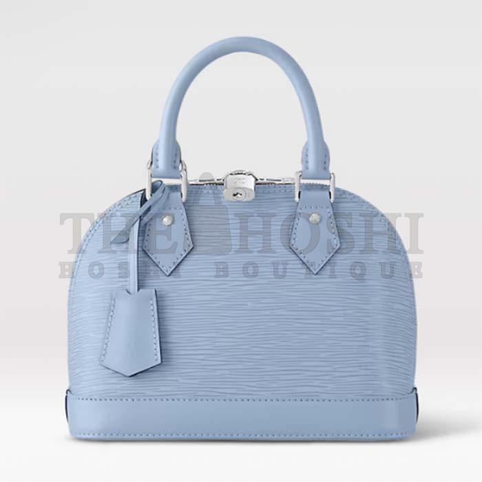 L0vis Vvtt0n LV Women Alma BB Handbag Cloud Blue Epi Grained Smooth Cowhide Leather Master Quality