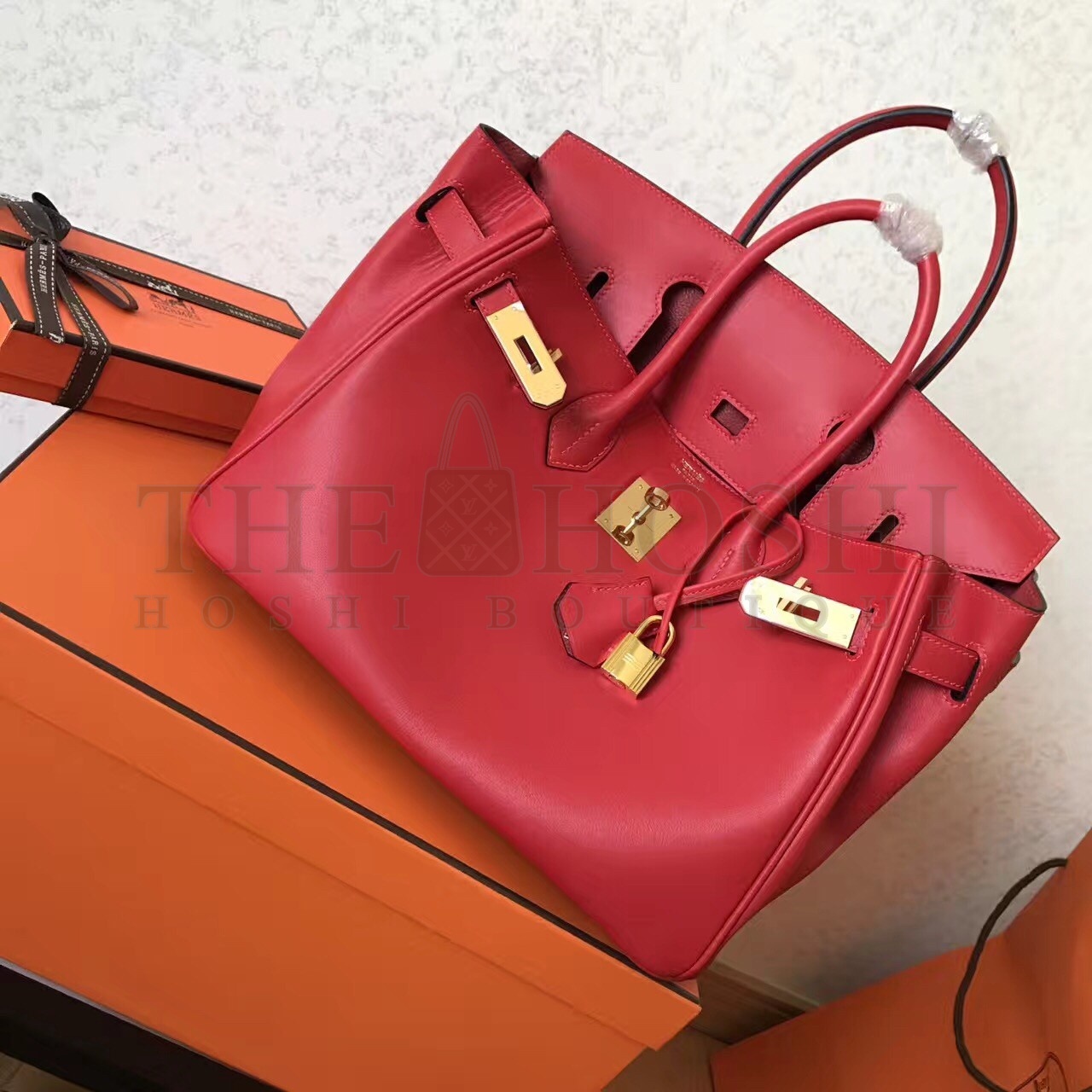 H**me5 Red Birkin 30cm Swift Handmade Bag Master Quality