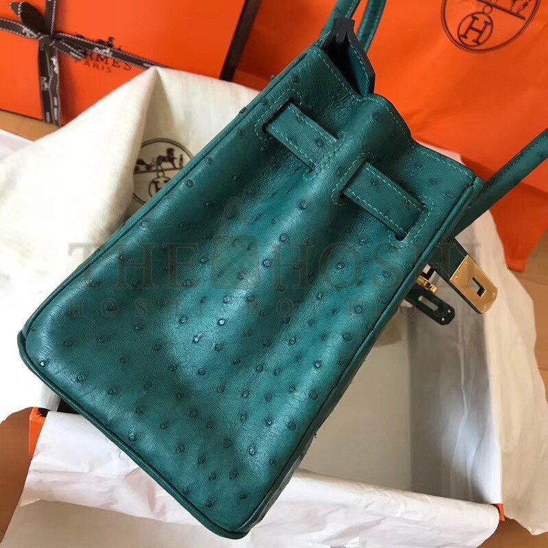 H**me5 Green Birkin 30cm Ostrich Handmade Bag Master Quality