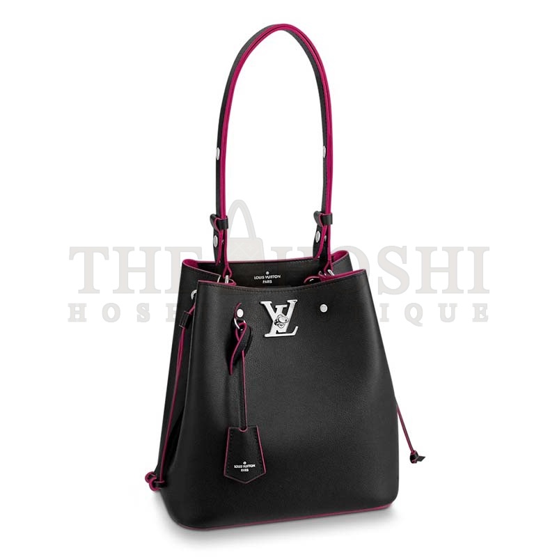 L0vis Vvtt0n LV Women Lockme Bucket Bag in Calfskin Lether-Black Master Quality