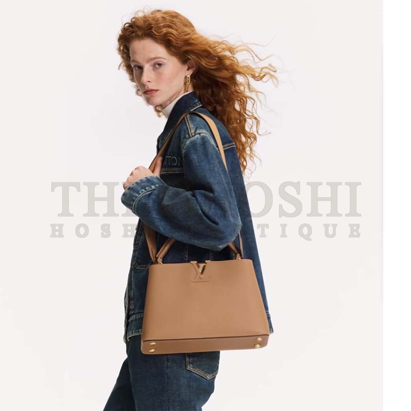 L0vis Vvtt0n LV Women Capucines MM Handbag Gold Arizona Taurillon Cowhide Master Quality