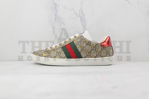 Gvc*1 Ace Embroidered Low-Top Sneakers Khaki/Navy Blue/White Master Quality