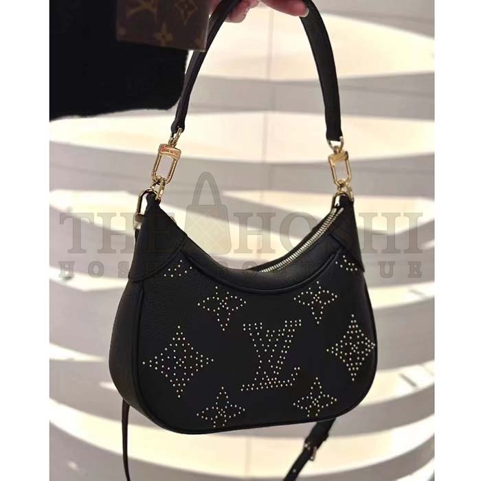L0vis Vvtt0n LV Women Bagatelle Black Handbag Black Monogram Empreinte Grained Cowhide Leather Studs Master Quality