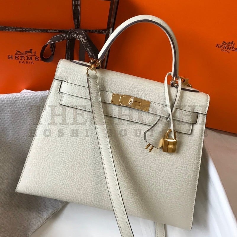 H**me5 Kelly 28cm Sellier Bag in Craie Epsom Calfskin GHW Master Quality
