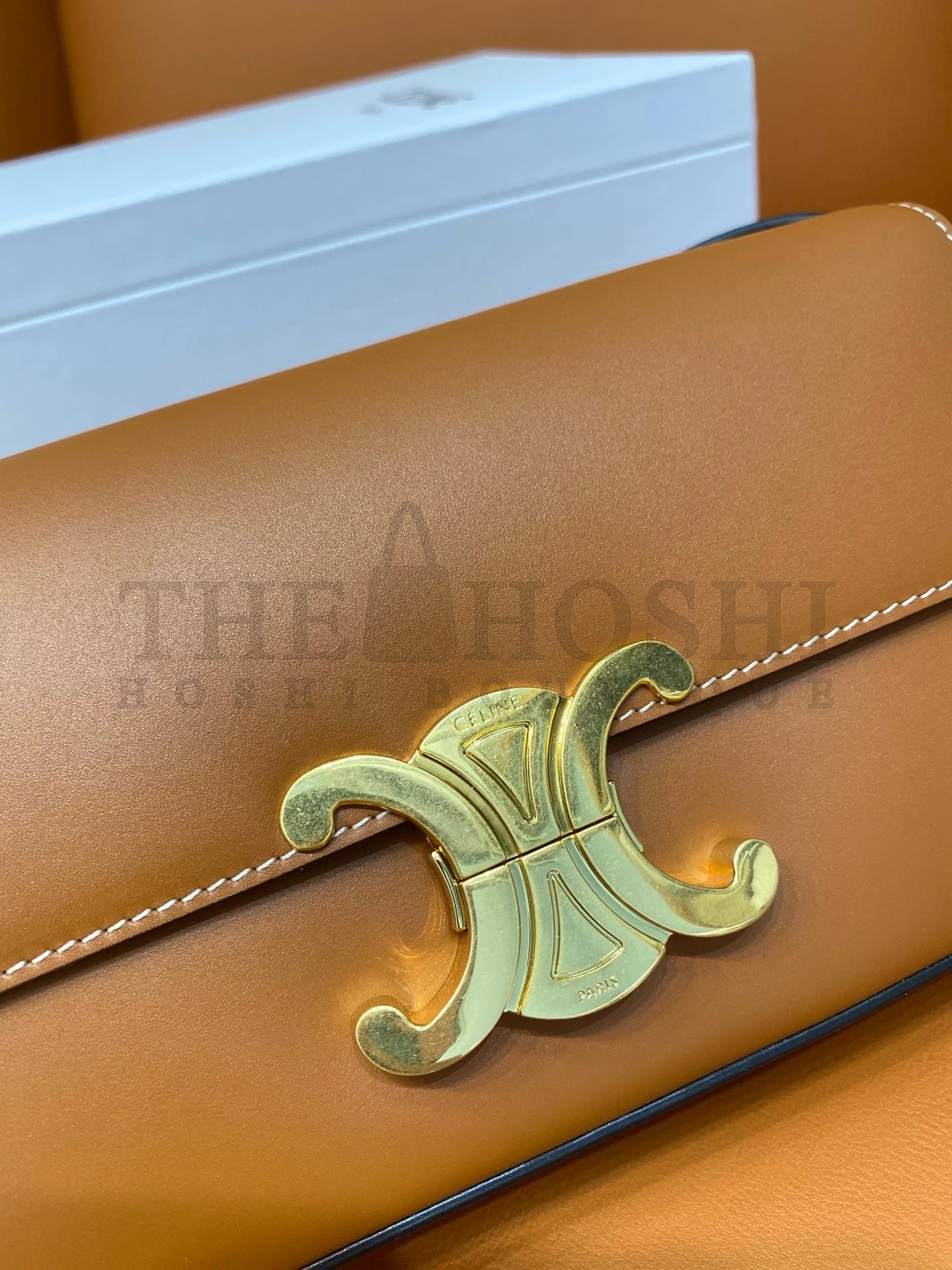 Ce1i*e Claude Shoulder Bag in Brown Calfskin Master Quality