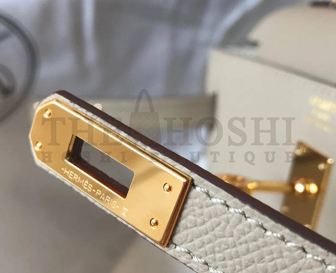 H**me5 Kelly 25cm Sellier Bag in Gris Tourterelle Epsom Calfskin GHW Master Quality