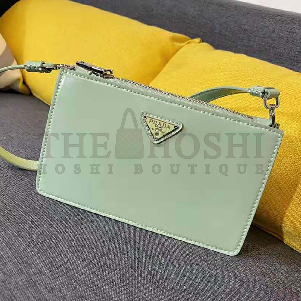 Pra*a Women Brushed Leather Mini-Bag-Aqua Master Quality
