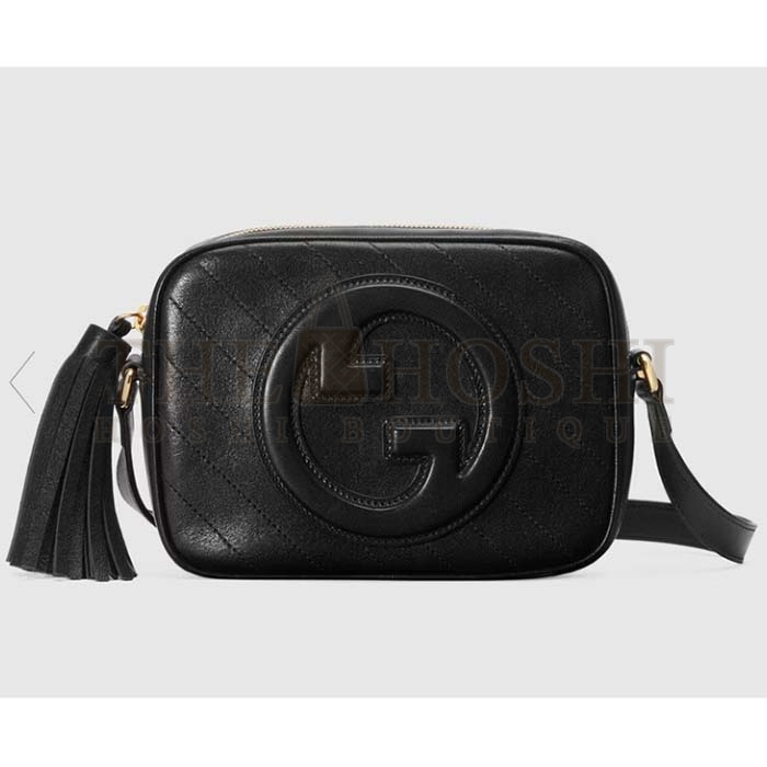 Gvc*1 Women GG Blondie Small Shoulder Bag Black Leather Round Interlocking G Master Quality