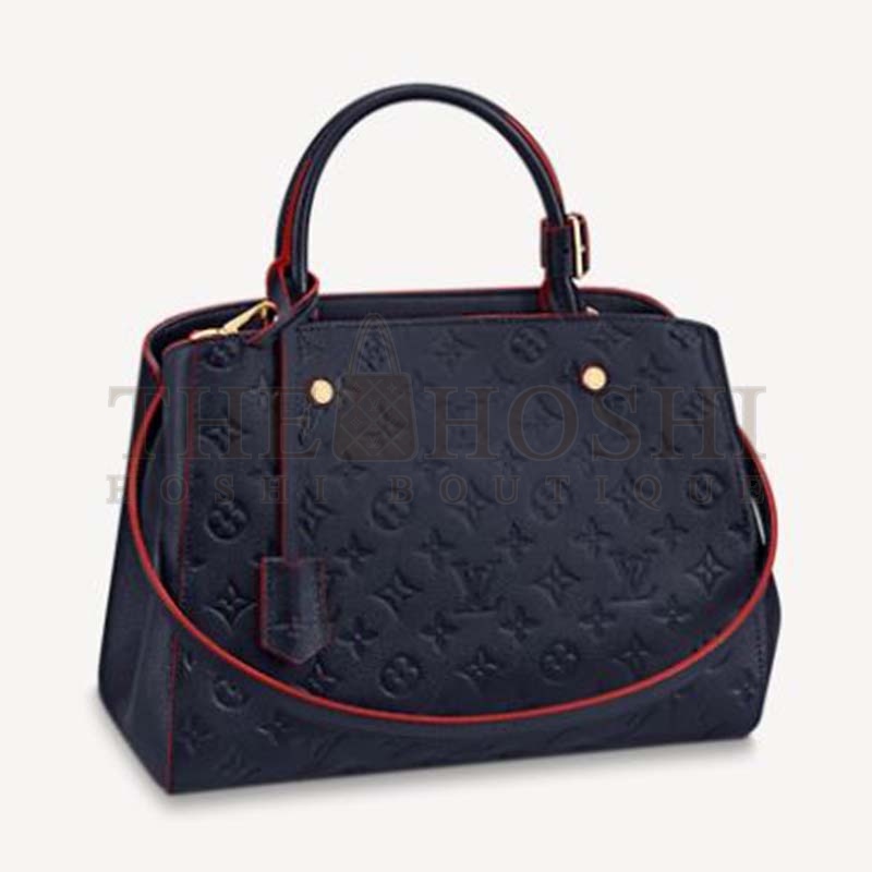 L0vis Vvtt0n LV Women Montaigne MM Handbag Monogram Empreinte Leather-Navy Master Quality