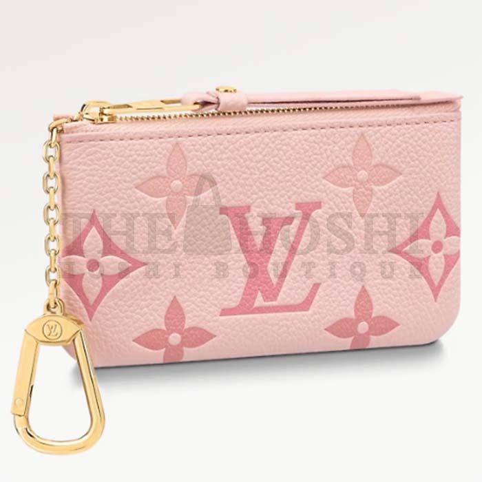 L0vis Vvtt0n LV Women Key Pouch Pink Monogram Empreinte Embossed S*pple Grained Cowhide Leather Master Quality