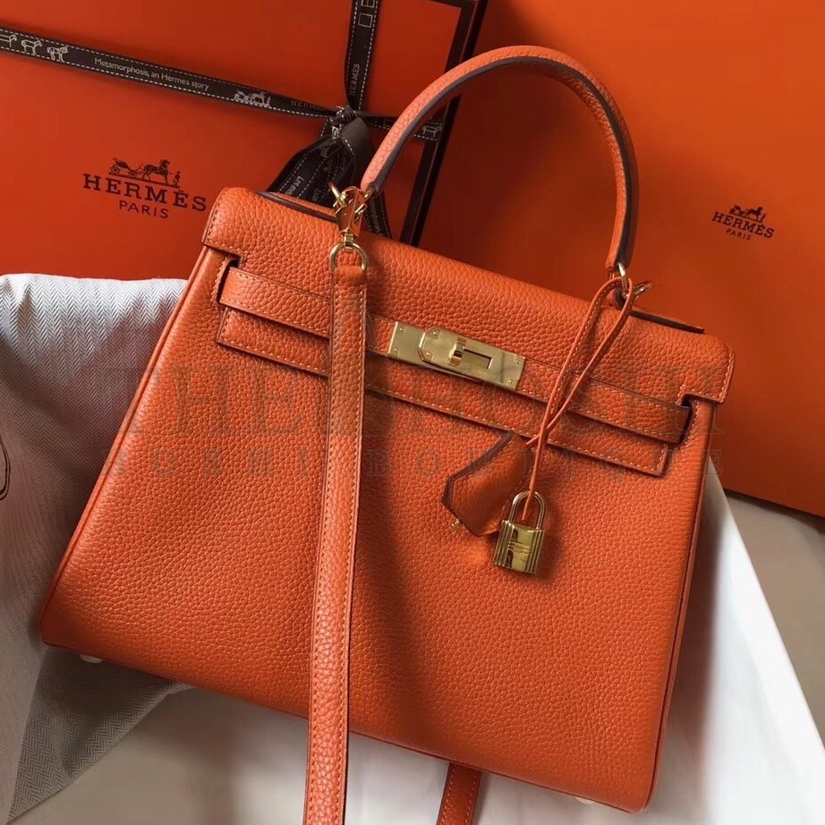 H**me5 Orange Clemence Kelly 28cm Bag Master Quality