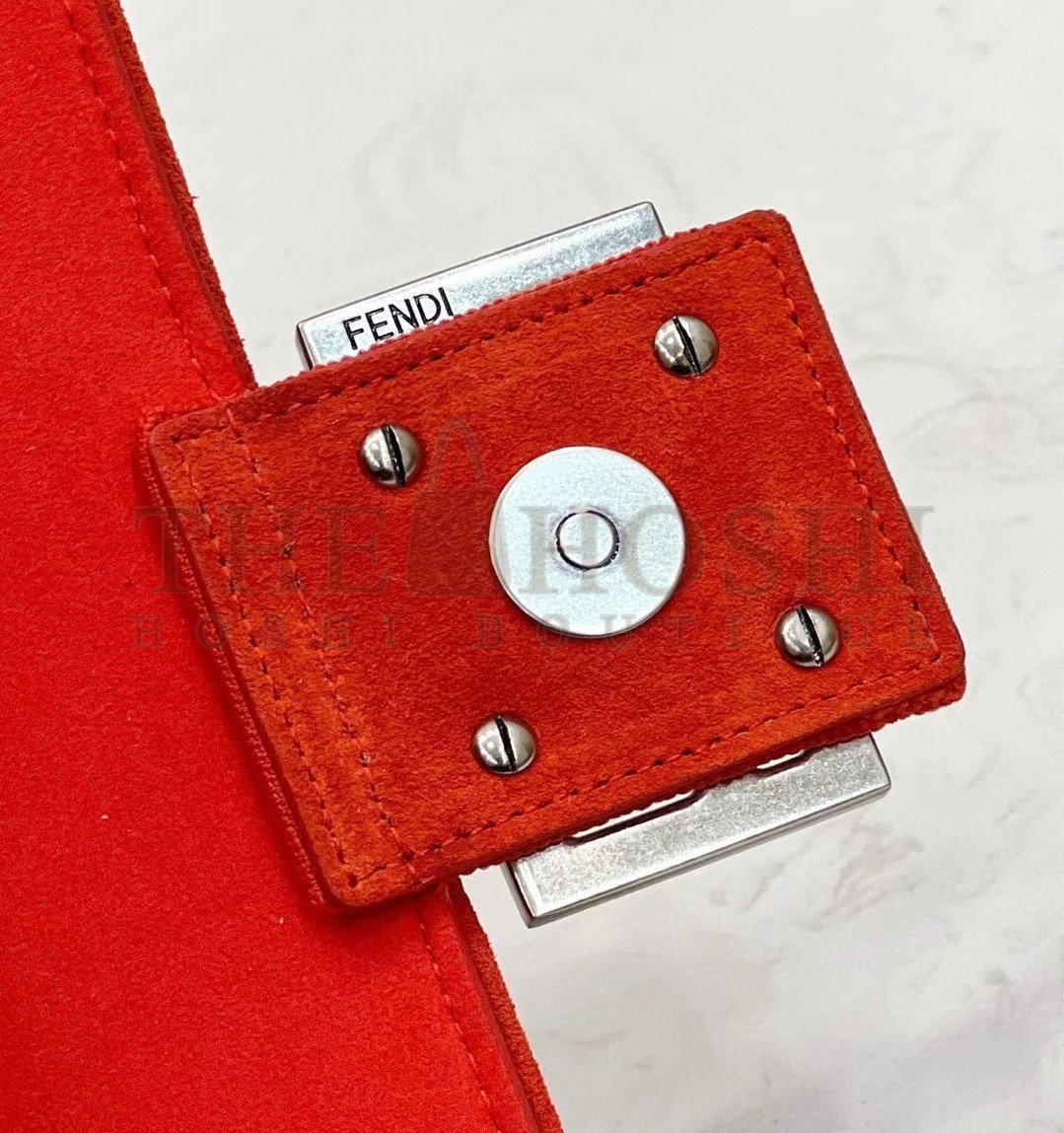 F**di Baguette Chain Midi Bag In Piment FF Fabric Master Quality