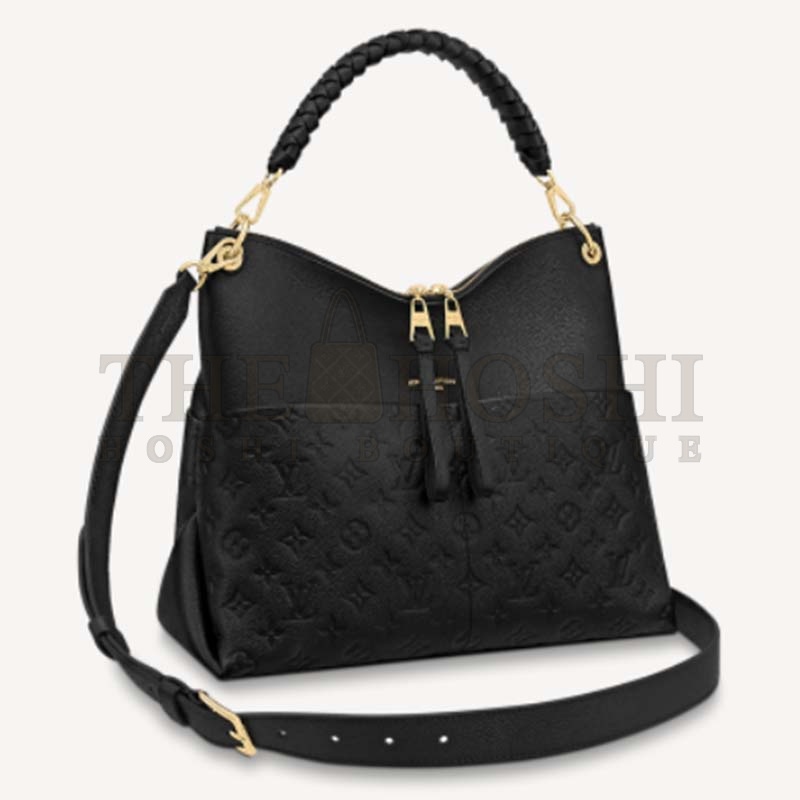 L0vis Vvtt0n LV Women Maida Hobo Handbag Black Embossed Grained Cowhide Leather Master Quality