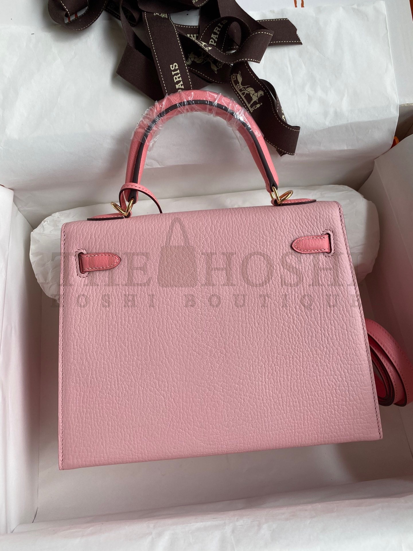 H**me5 Kelly Sellier 25 Bicolor Bag in Rose Confetti and Lipstick Mysore Goatskin Master Quality