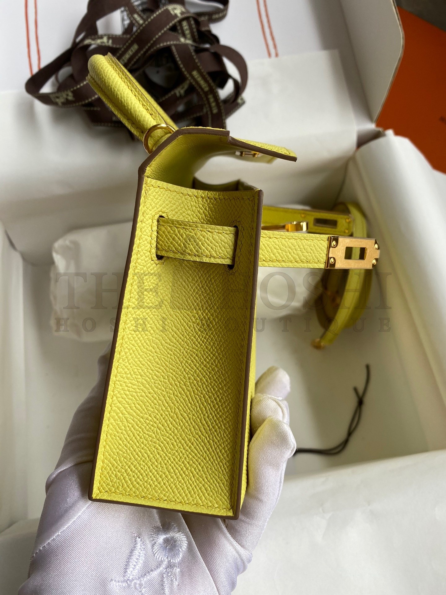 H**me5 Kelly Mini II Sellier Handmade Bag In Lime Epsom Calfskin Master Quality