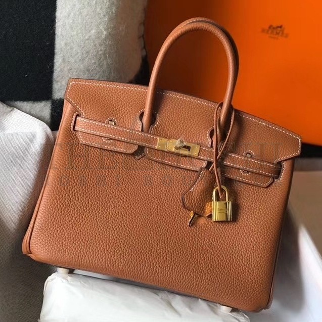 H**me5 Birkin 25cm Bag In Gold Clemence Leather Master Quality