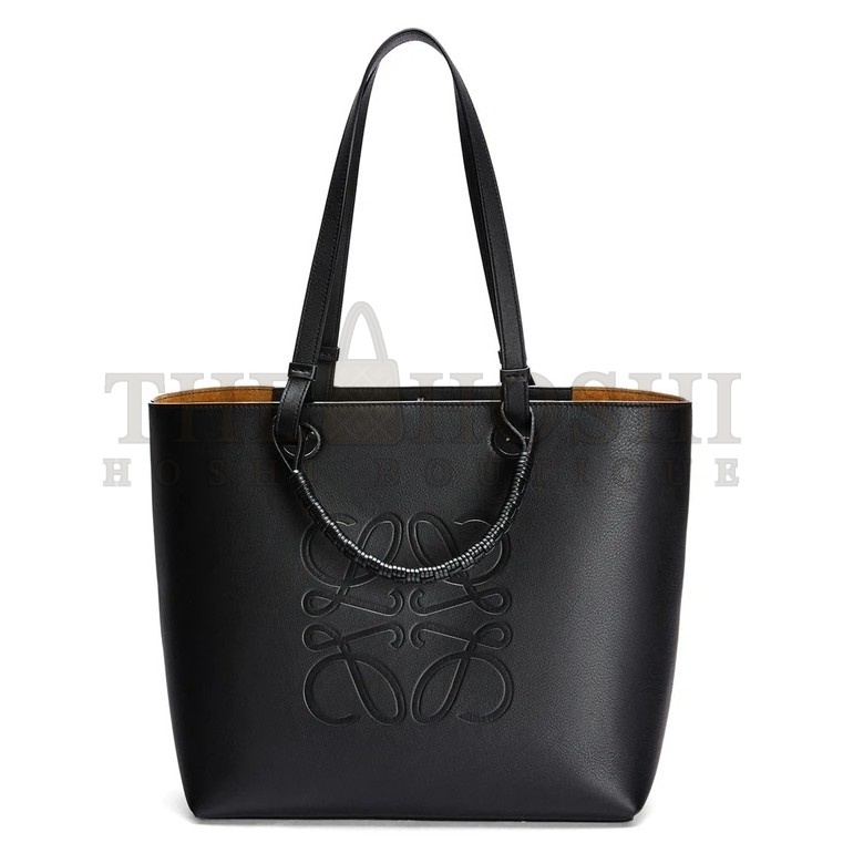 L0ew* Small Anagram Tote In Black Classic Calfskin Master Quality