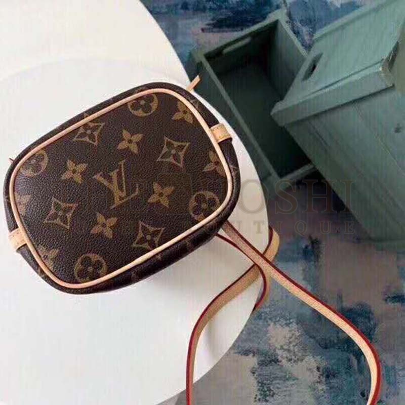 L0vis Vvtt0n LV Women Nano Noé Bucket Bag in Monogram Coated Canvas-Brown Master Quality