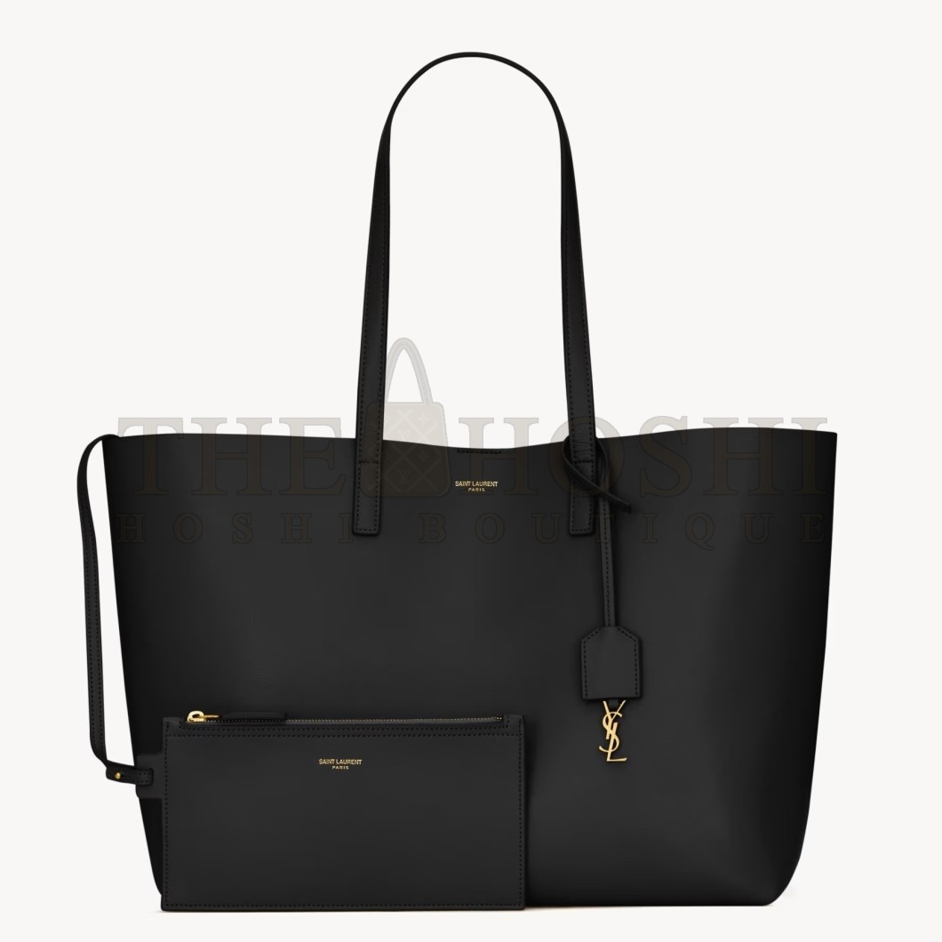 Sa1nt Lau*nt Shopping Tote Bag in Black Leather Master Quality