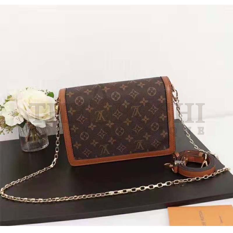 L0vis Vvtt0n LV Women Dauphine MM Handbag in Monogram Canvas-Brown Master Quality