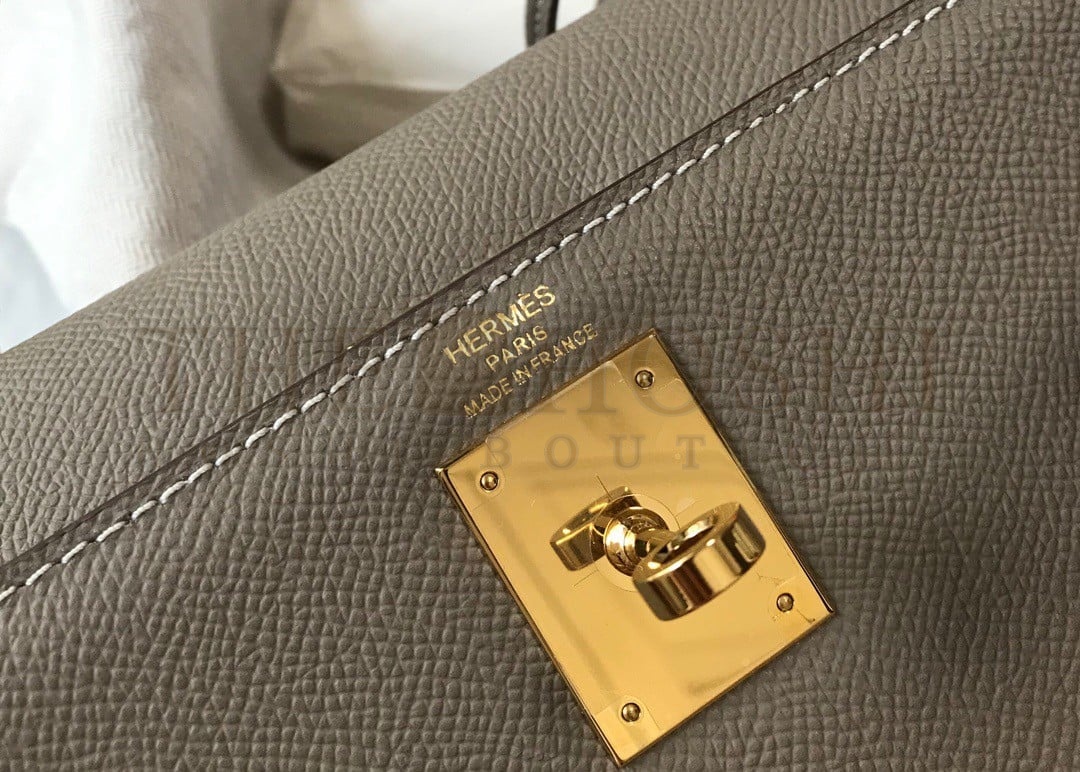 H**me5 Kelly 28cm Sellier Bag in Gris Asphalt Epsom Calfskin GHW Master Quality