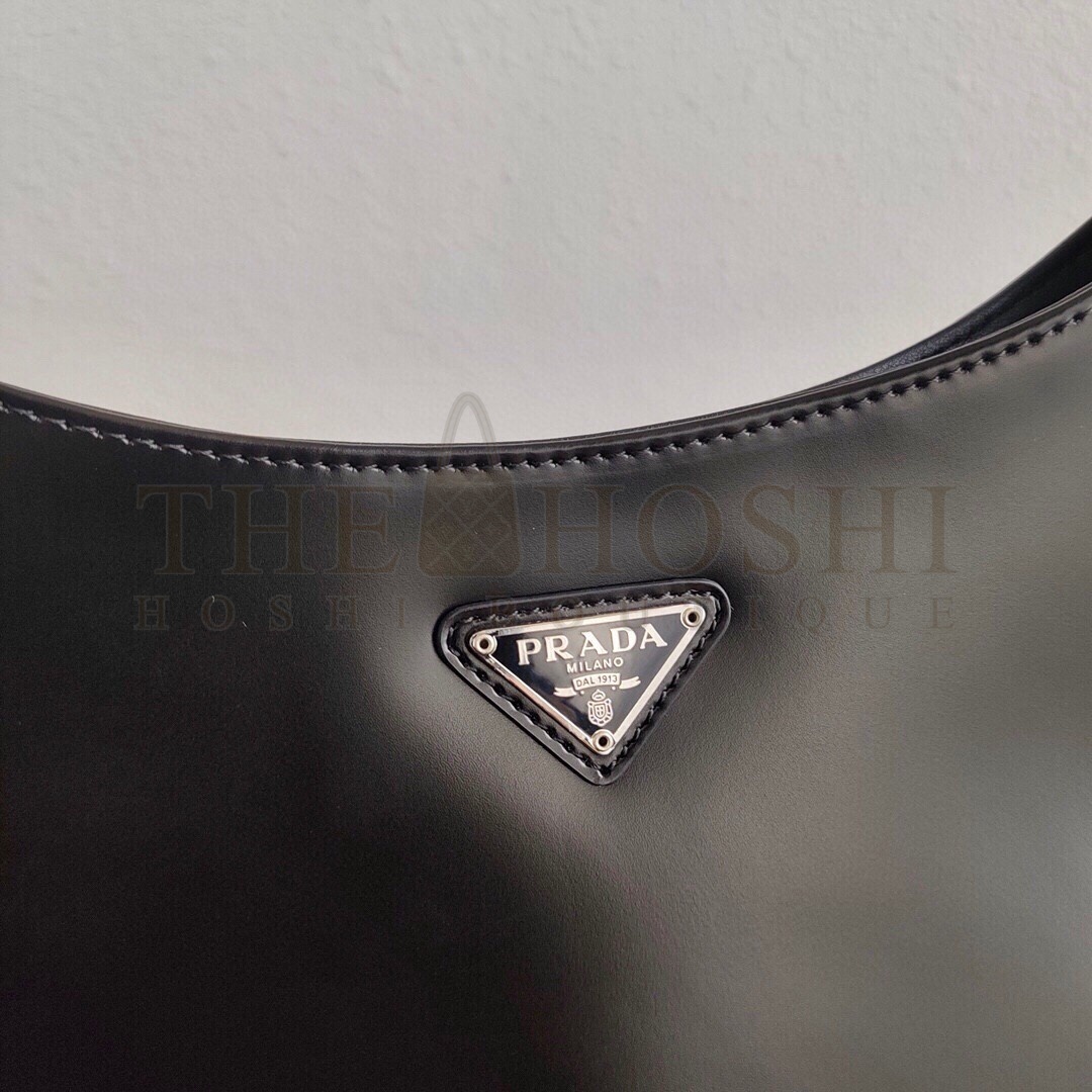 Pra*a Cleo Small Shoulder Bag In Black Brushed Leather Master Quality
