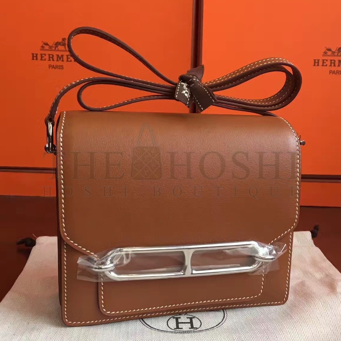 H**me5 Mini Sac Roulis Bag In Caramel Swift Leather Master Quality