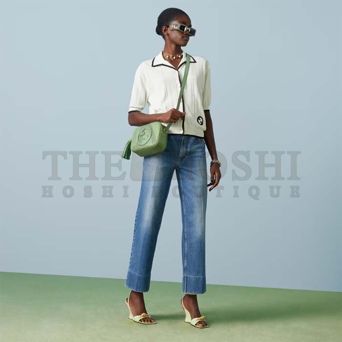 Gvc*1 Women GG Blondie Small Shoulder Bag Green Leather Zipper Closure Master Quality