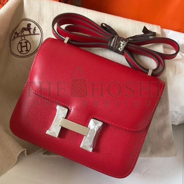 H**me5 Mini Constance 18cm Red Epsom Bag Master Quality