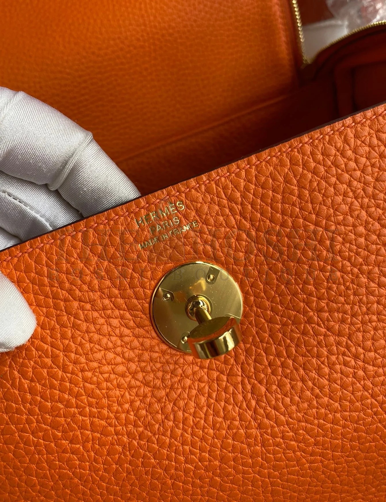 H**me5 Lindy 26 Handmade Bag In Orange Clemence Leather Master Quality