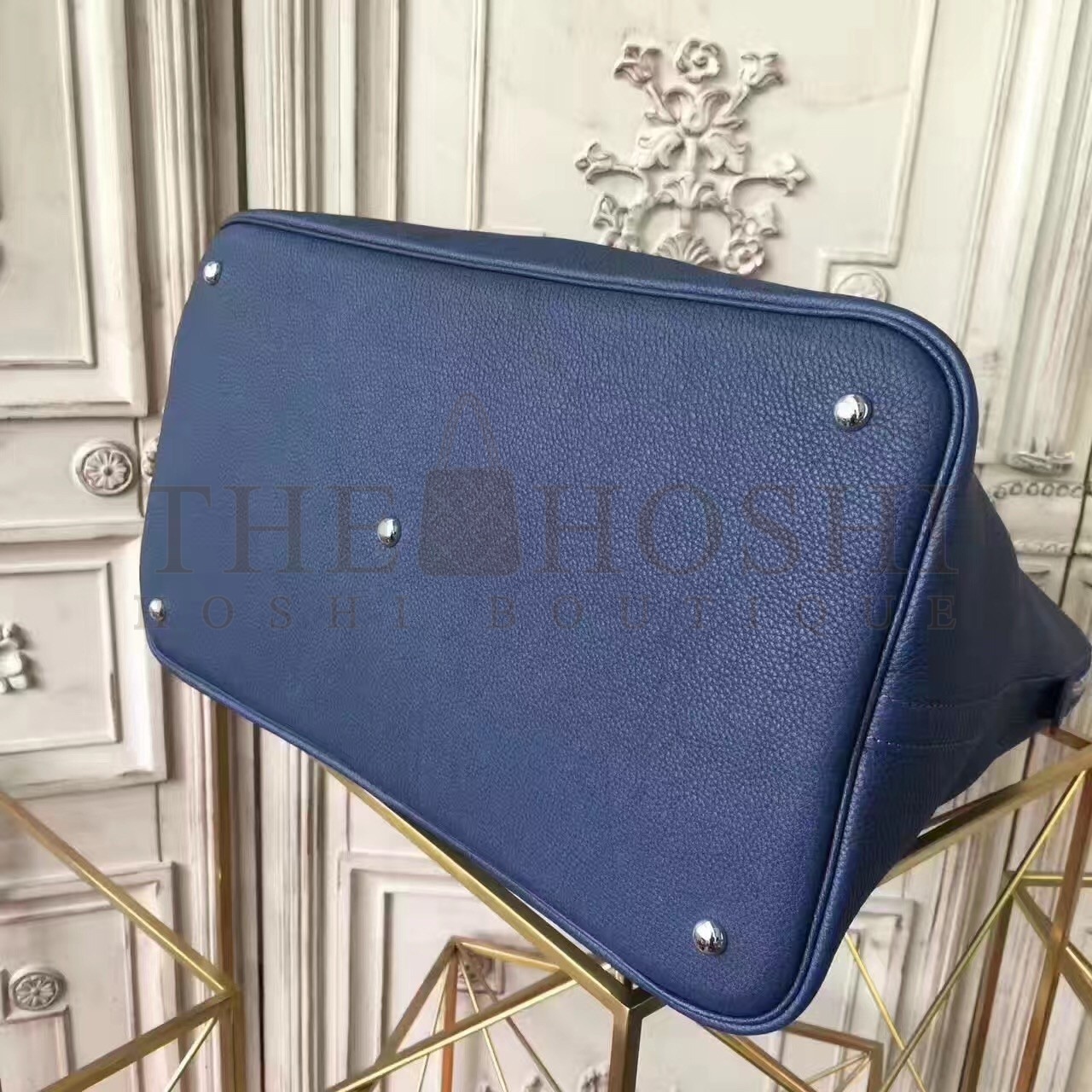 H**me5 Shark Bolide 45cm Bag In Blue Calfskin Master Quality