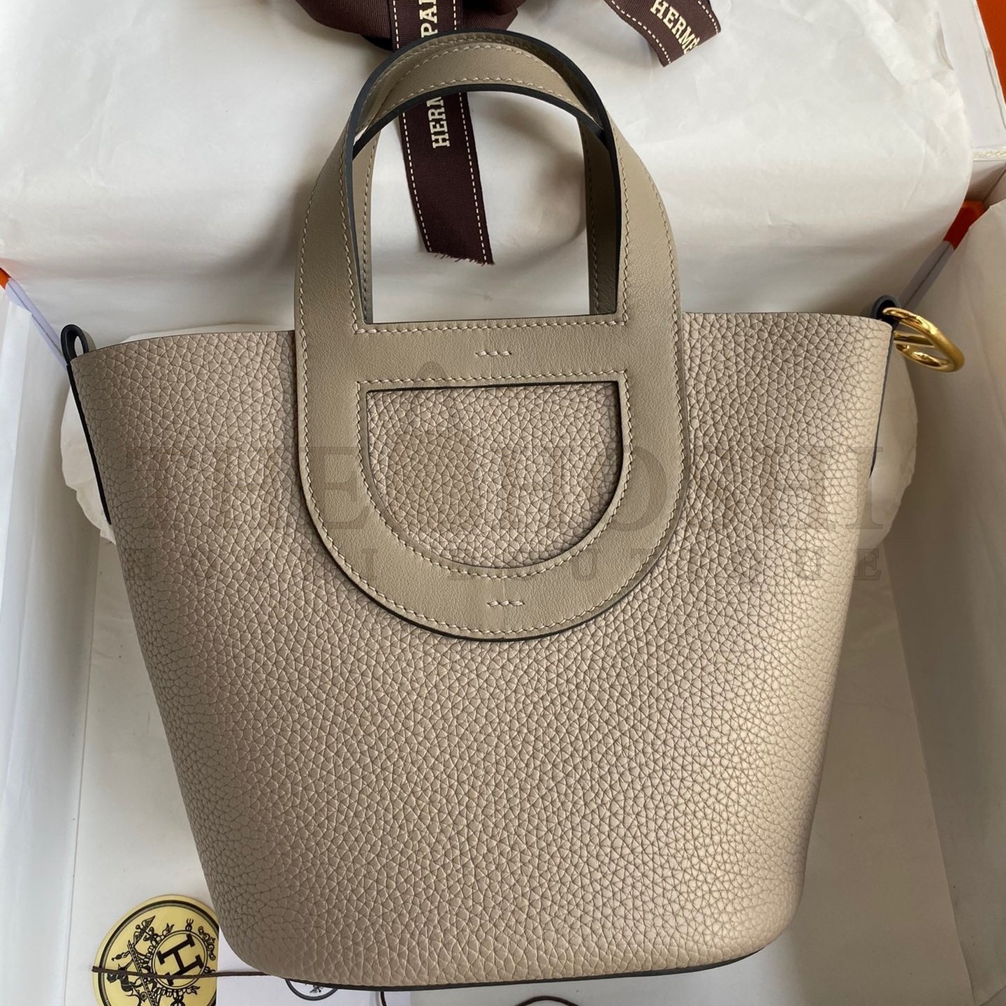 H**me5 In The Loop 18 Handmade Bag in Gris Asphalt Clemence Leather Master Quality