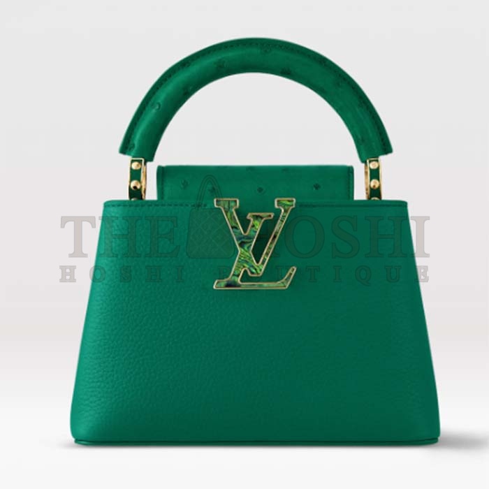 L0vis Vvtt0n LV Women Capucines Mini Handbag Emerald Green Mint Taurillon Master Quality