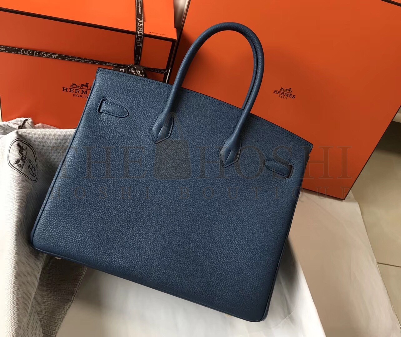 H**me5 Blue Agate Clemence Birkin 35cm Bag Master Quality