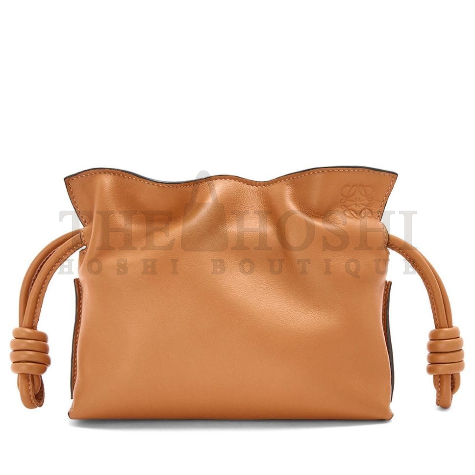 L0ew* Flamenco Nano Clutch In Brown Nappa Leather Master Quality
