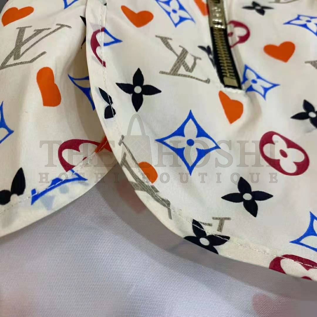 L0vis Vvtt0n Women Game On D-Ring Drawstring Jogging Shorts Monogram Canvas-White Master Quality