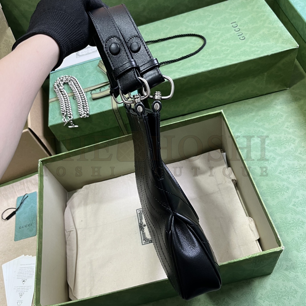 Gvc*1 Women GG Blondie Small Tote Bag Black Leather Round Interlocking G Master Quality