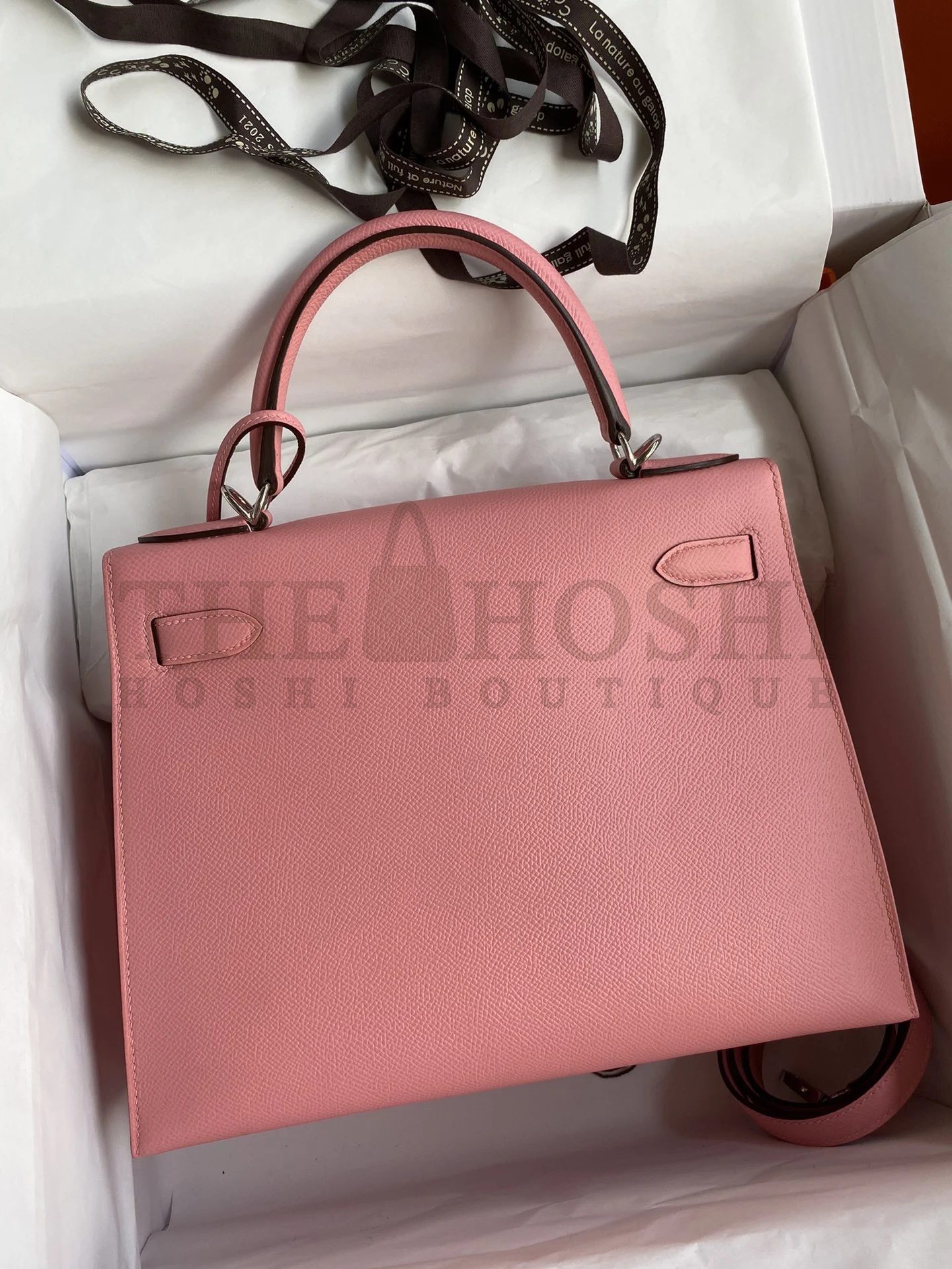 H**me5 Kelly Sellier 28 Handmade Bag In Rose Confetti Epsom Calfskin Master Quality