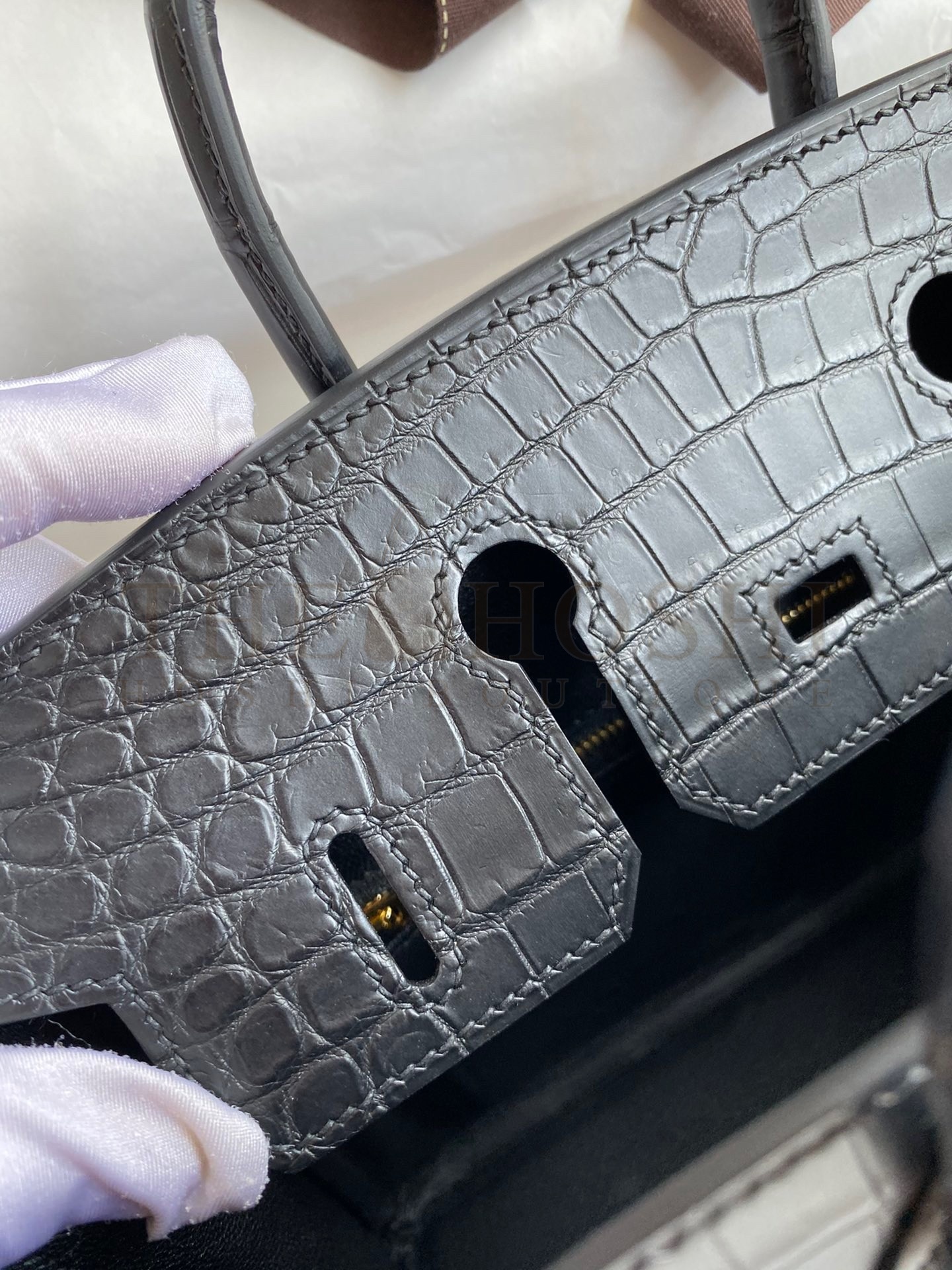 H**me5 Birkin 25 Handmade Bag In Black Crocodile Niloticus Matte Skin Master Quality