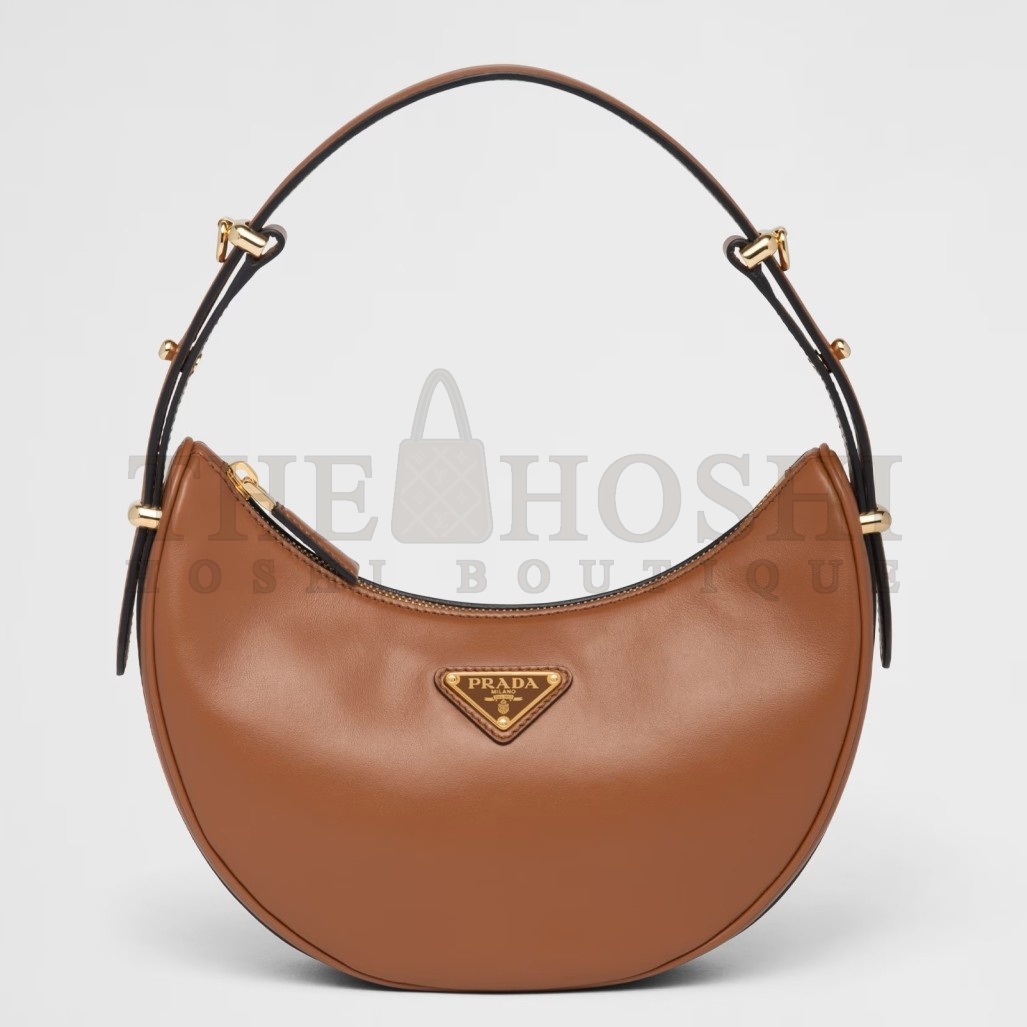Pra*a Arque Shoulder Bag in Brown Leather Master Quality