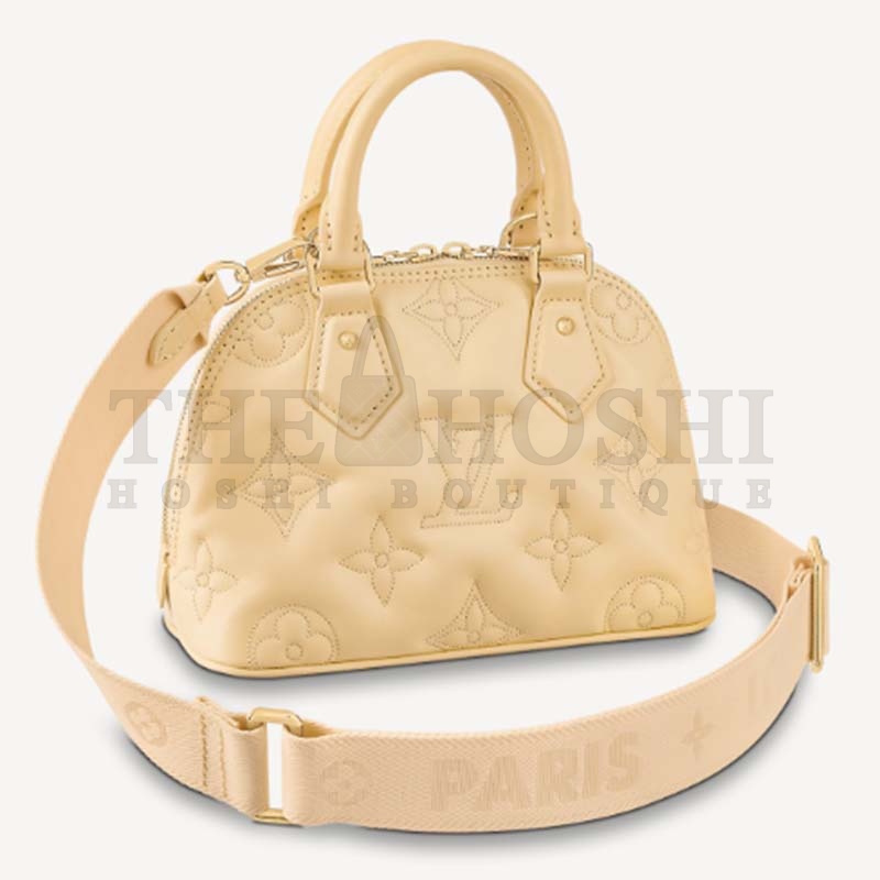 L0vis Vvtt0n LV Women Alma BB Handbag Banana Yellow Quilted Embroidered Calf Master Quality