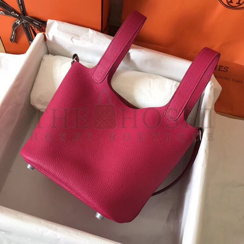 H**me5 Peach Picotin Lock MM 22cm Handmade Bag Master Quality